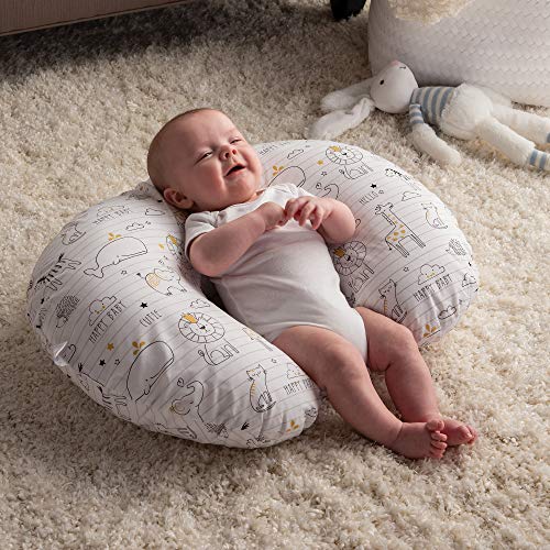 newborn sleeping on boppy lounger